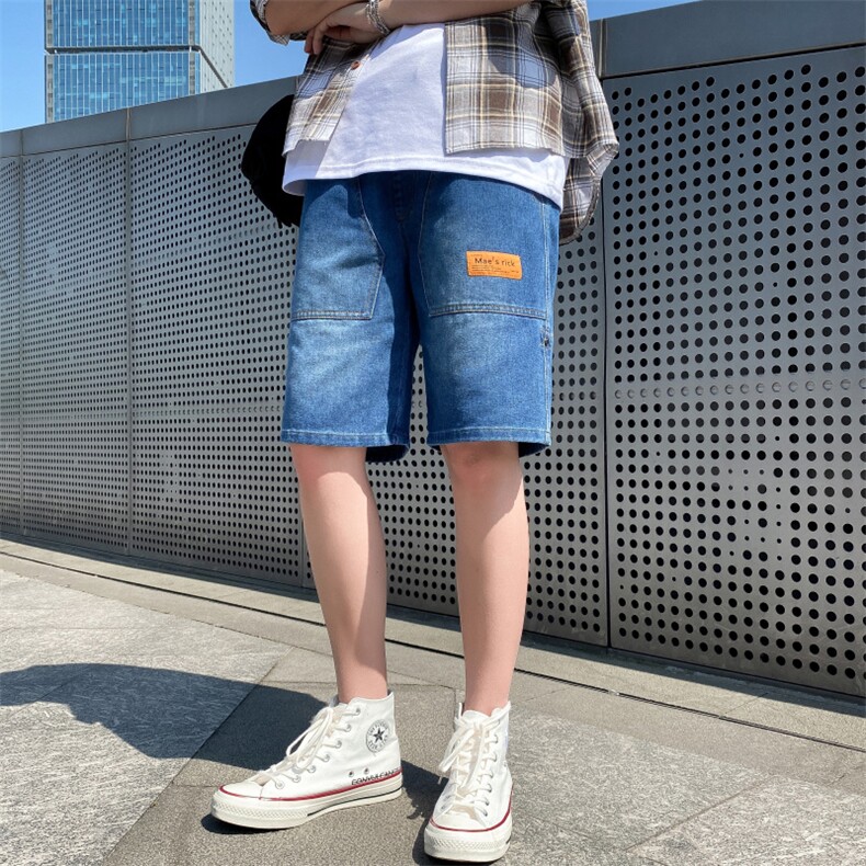 牛仔短裤男士夏季宽松直筒薄款潮流七分中裤休闲五分裤子9206-P30,男装牛仔裤,电商A318