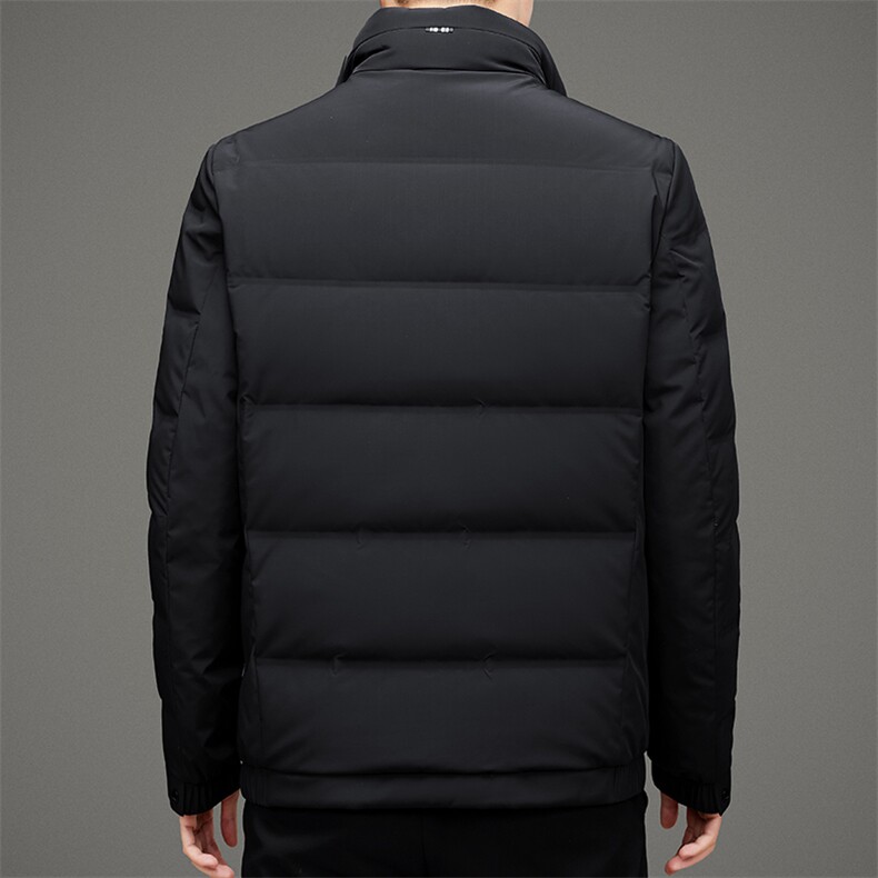 高端中老年80白鹅绒羽绒服夹克冬季新款男潮牌加厚立领羽绒服外套,男装羽绒服,钱塘723