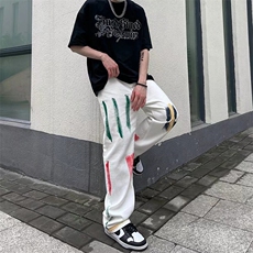 牛仔裤男秋季潮大码休闲裤子泼墨牛仔裤G093P40，男装牛仔裤，星座1116-2