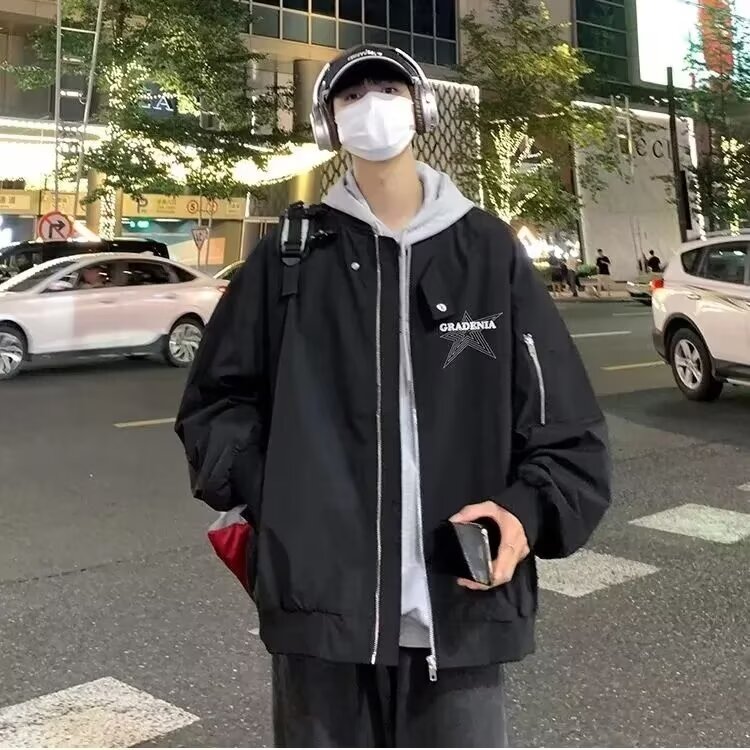 美式机能棒球服外套男士春秋款学生夹克潮牌高级感上J538/P50,男装夹克,星座506