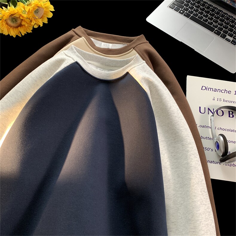 2024品质插肩袖系列上新大货充足圆领拼色插肩袖卫衣W601-P38，男装卫衣，星座716-1