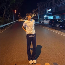 美式高街潮牌男女运动休闲裤直筒宽松慵懒显瘦印花休闲卫裤子，男装休闲裤，电商A486