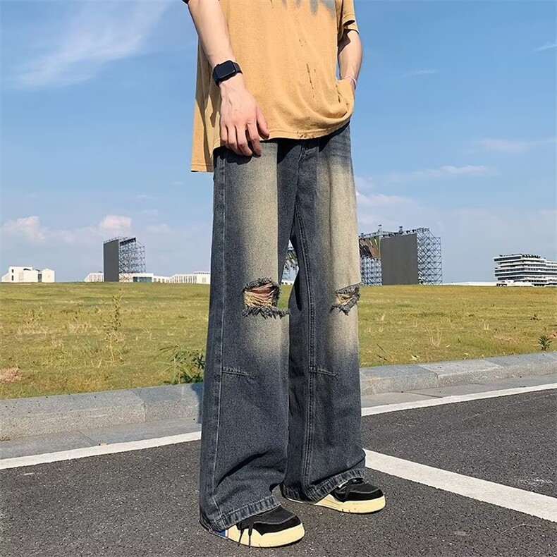 青春流行ins男直筒水洗牛仔裤N633P40,男装牛仔裤,星座1116-2