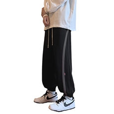 港风休闲裤男包边包条宽松大码束脚卫裤XZ214-8KP703P35，男装休闲裤，星座1204-3