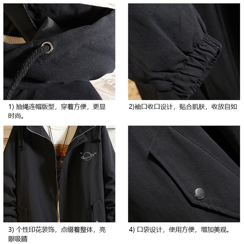 JK41238-P85纯棉连帽夹克男士大码工装夹克男砖墙,男装夹克,电商A040A