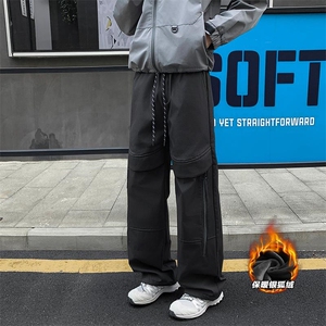薄款改加绒冬季加厚保暖银狐绒宽松阔腿裤男K1935J加绒-特P40控78图片