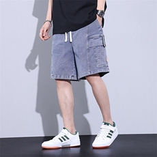 2025夏季新款男工装短裤夏季纯棉薄款美式潮牌加大加肥休闲，男装牛仔裤，星座715-4
