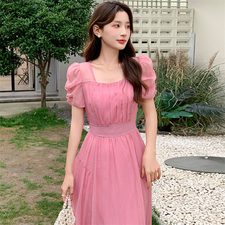 酒红色连衣裙2025新款女夏轻熟风高级感气质精致法式收腰天丝长裙,女装连衣裙,超帛