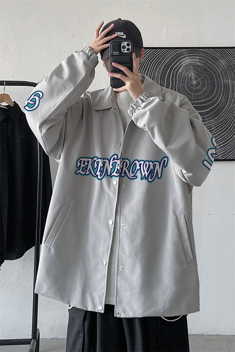 港风秋季休闲宽松潮流潮棒球服夹克男士外套JK7275P55控,男装夹克,星座227-7