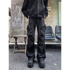 美式高街vibe痞帅机能褶皱大口袋工装裤男宽松休闲长裤K5928-P49，男装休闲裤，星座412-3