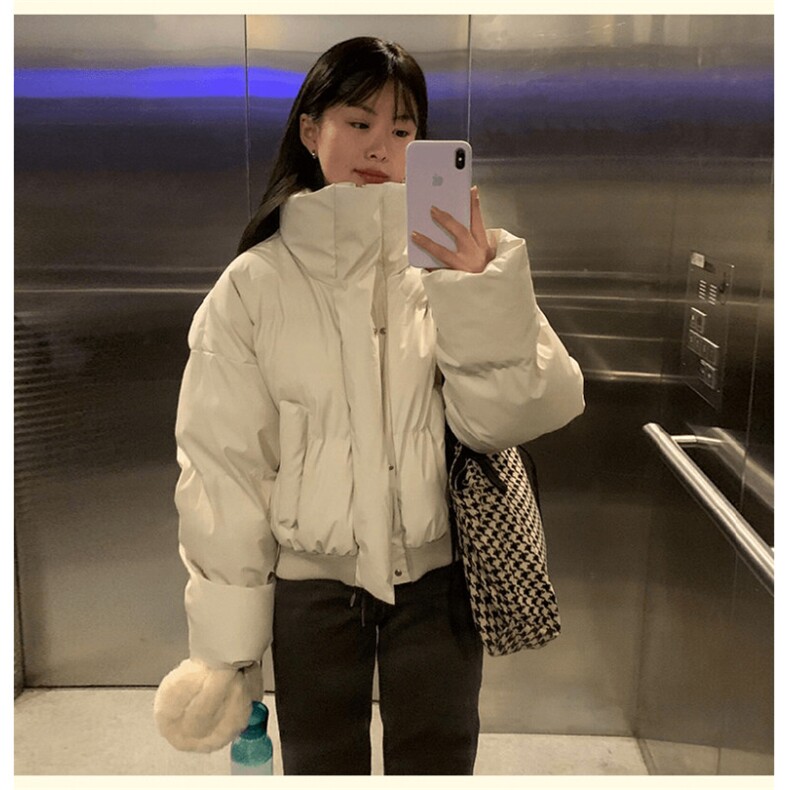现货5W件冬季三防重磅硬挺boxy短款羽绒立领PU皮棉衣外套加厚棉服,男装棉衣,电商A486-1