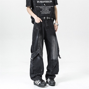 2025新款解构工装牛仔裤拼接潮流个性男青年个性潮现货K8372-P44图片