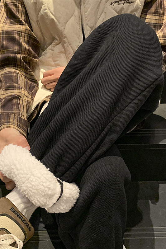 重磅菠萝格羊羔绒束脚裤休闲M~5XLXZ604-K102-P50控68,男装休闲裤,星座604