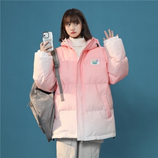 XZ-230-1MY09中性风宽松百搭简约扎染渐变休闲连帽棉服P128控158，男装棉衣，星座230-1