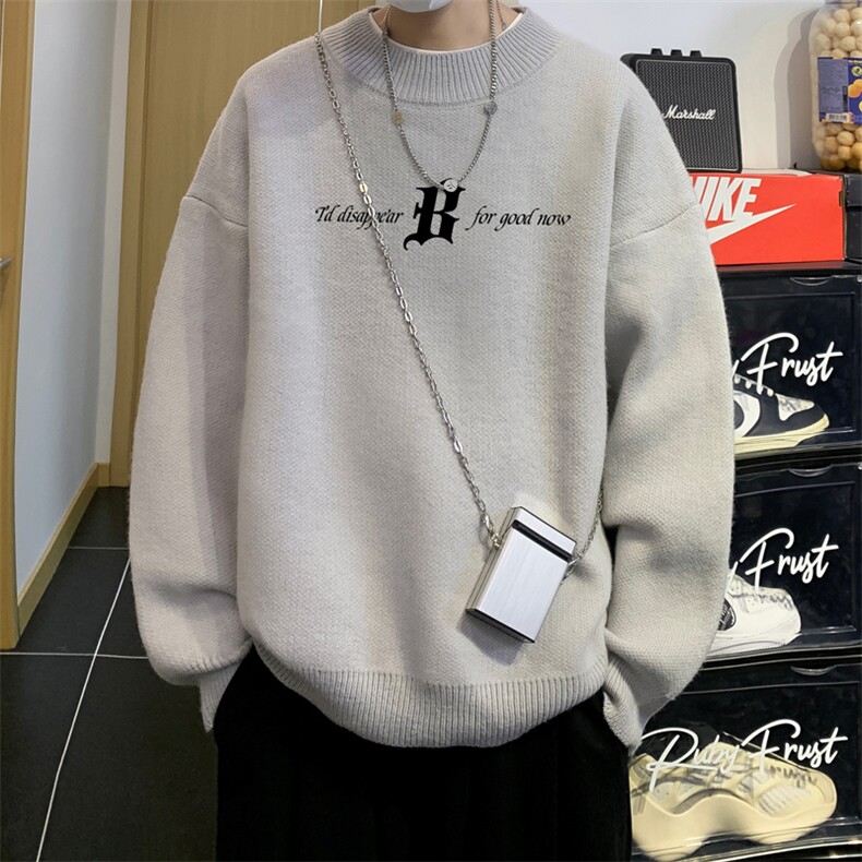 高质量！秋冬季半高领毛衣男士加绒加厚线衣男针织衫男MY110-P45,男装针织衫/毛衣,电商B367