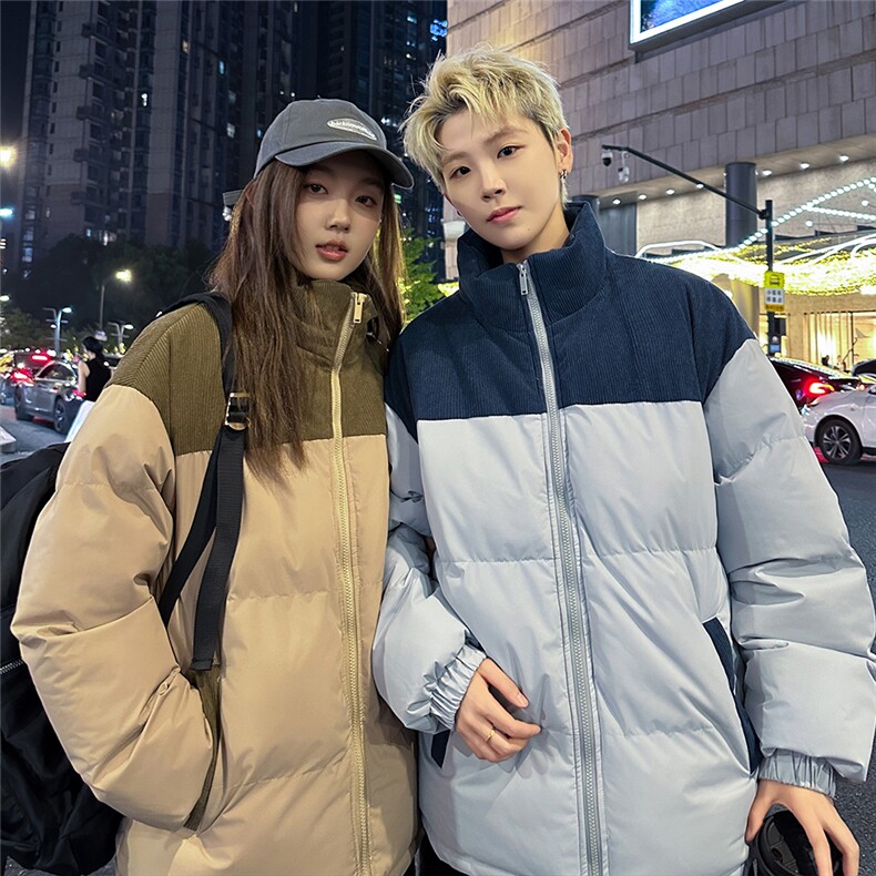 特批港风情侣夜景宽松时尚撞色立领棉衣 MY2279 P60控98图片