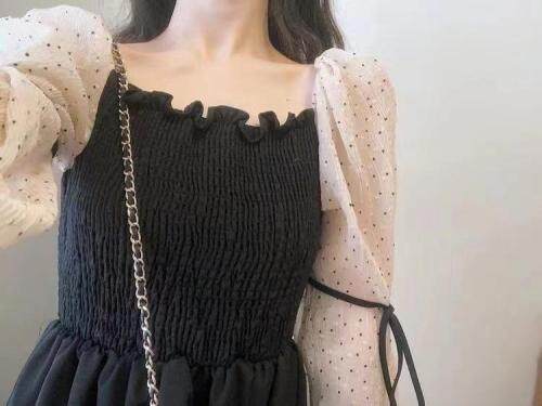 夏款洋气压褶连衣裙，女装连衣裙，奥帝秀