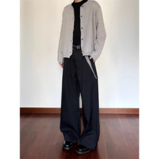 1506/QAS1110/P49新款宽松休闲裤男韩版潮流薄款坠感阔腿拖地长裤，男装休闲裤，星座1506