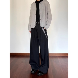 1506/QAS1110/P49新款宽松休闲裤男韩版潮流薄款坠感阔腿拖地长裤图片