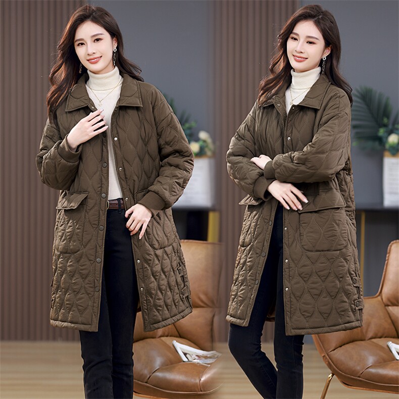 时尚保暖女士长款棉服修身显瘦冬季外套,女装棉衣/棉服,文熹诺