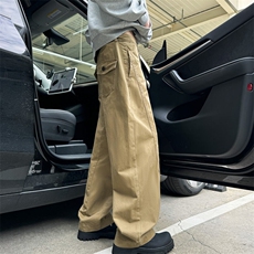 611-3BK58P60美式复古弯刀裤剪裁收脚休闲垂感男女4工装裤，男装休闲裤，星座1218（原611-3）