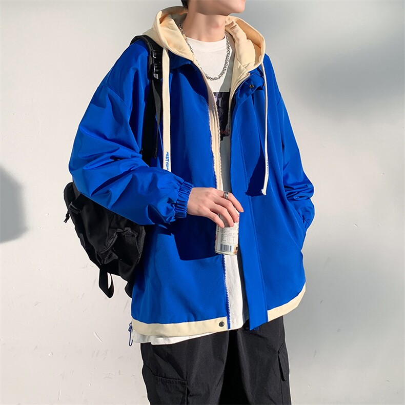 新款秋冬连帽冲锋衣夹克中性风港风潮流休闲外套JK2362-P60,男装夹克,星座717