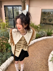 飘带系宽松衬衫，女装衬衫，YOUER DENG