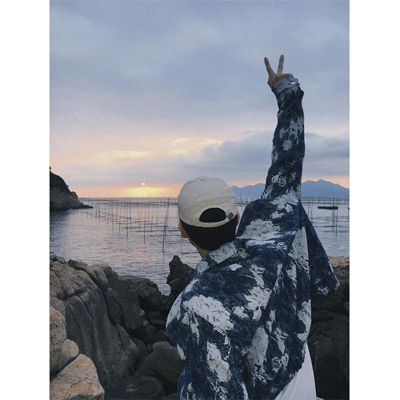 提花扎染外套美式复古夹克潮牌高级感痞帅衣服JK2687特P53,男装夹克,星座908-1