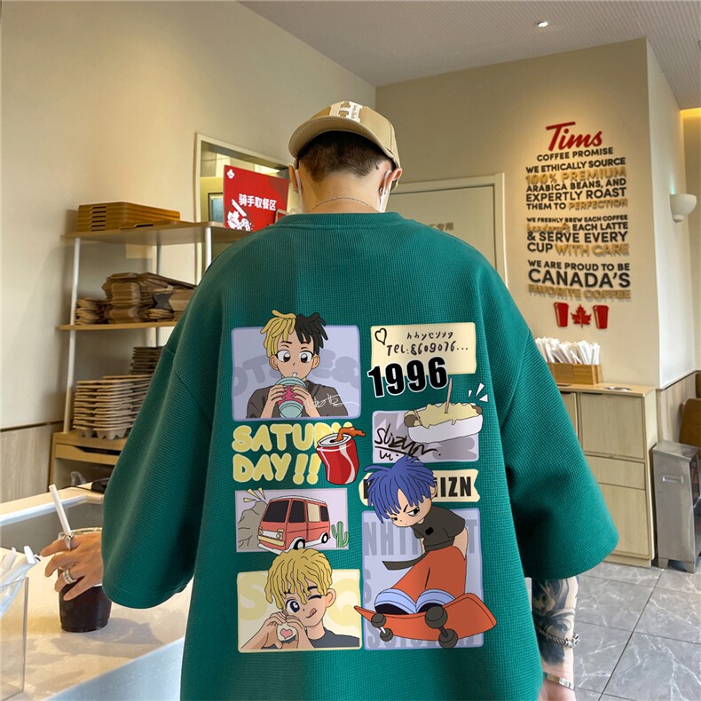 华夫格短袖直播高品质重磅220克卡通男孩印花HT3103-P20,男装T恤,星座508（原C305）