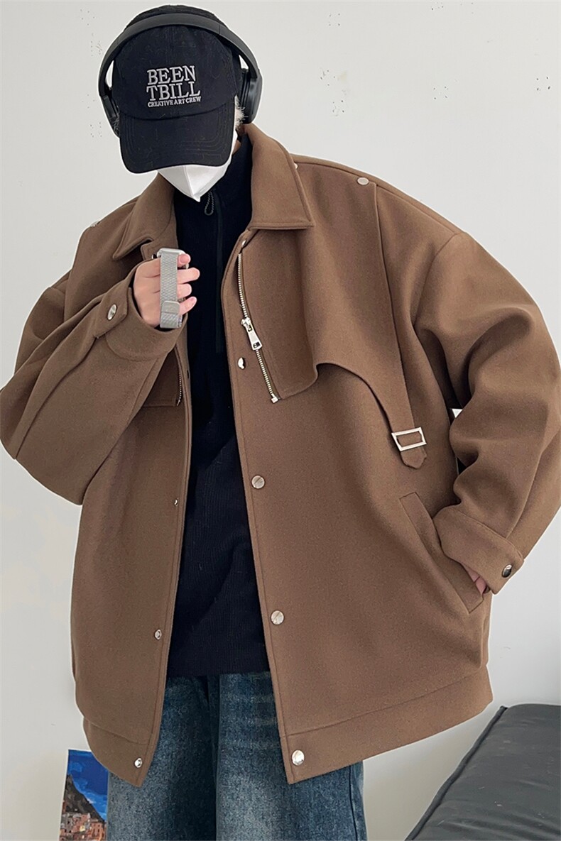 男装夹克2026秋冬季新款呢料毛呢大衣男生外套XZ514-2-F631-P125,男装夹克,星座514-2(原B239)
