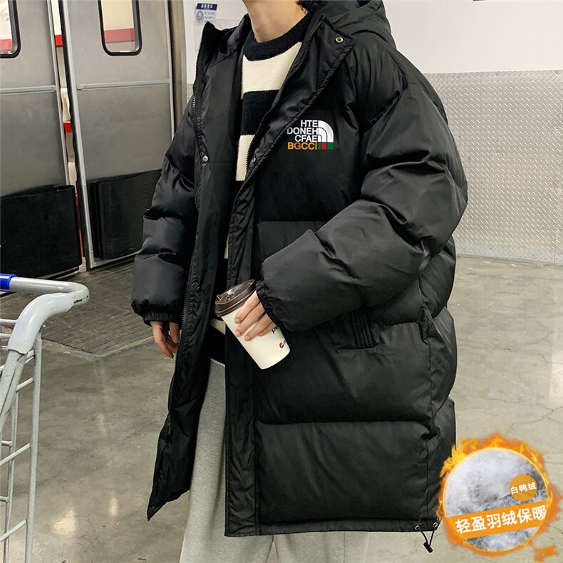 港风冬季新款长款连帽白鸭绒羽绒服男潮宽松YR6156P285控358，男装羽绒服，电商A268A