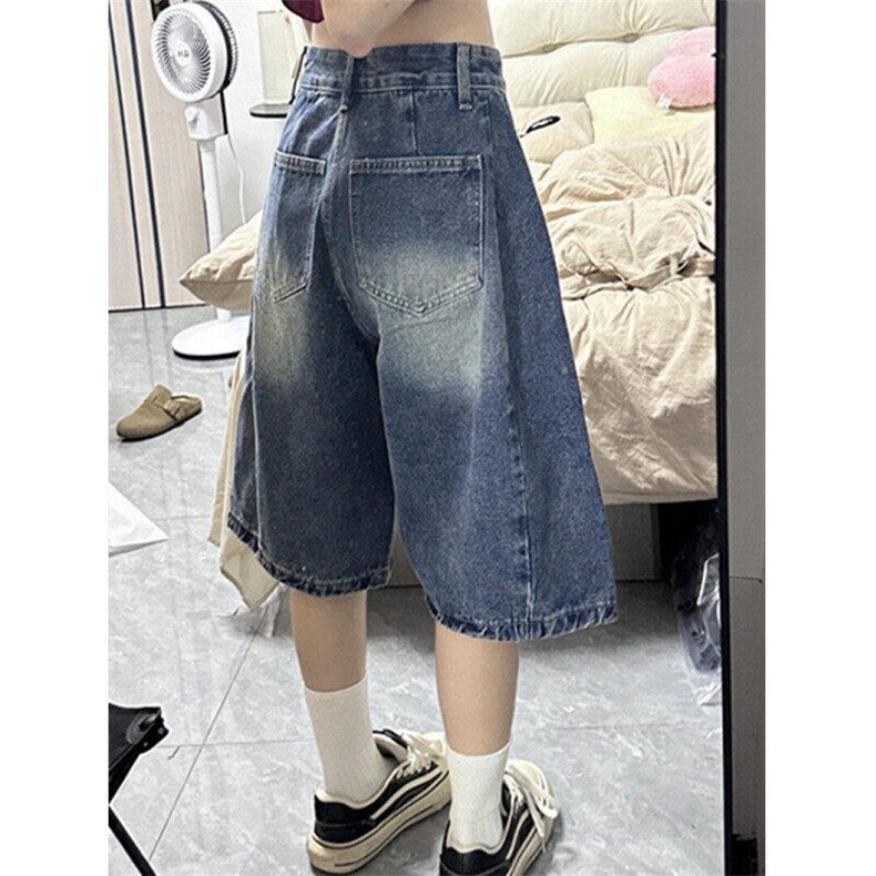 美式牛仔短裤男女夏季五分裤大码胖mm街头直筒宽松中裤LD2399-P45,男装牛仔裤,星座1008