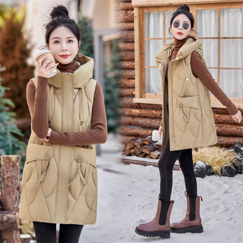 时尚保暖羽绒棉马甲女款冬季新款修身显瘦外套，女装马甲，利佳可人