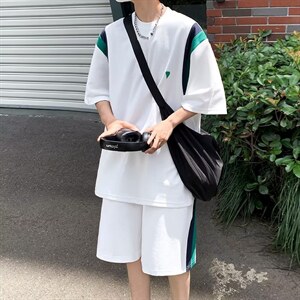男潮流休闲套装宽松套装运动爱心套装H107P40图片