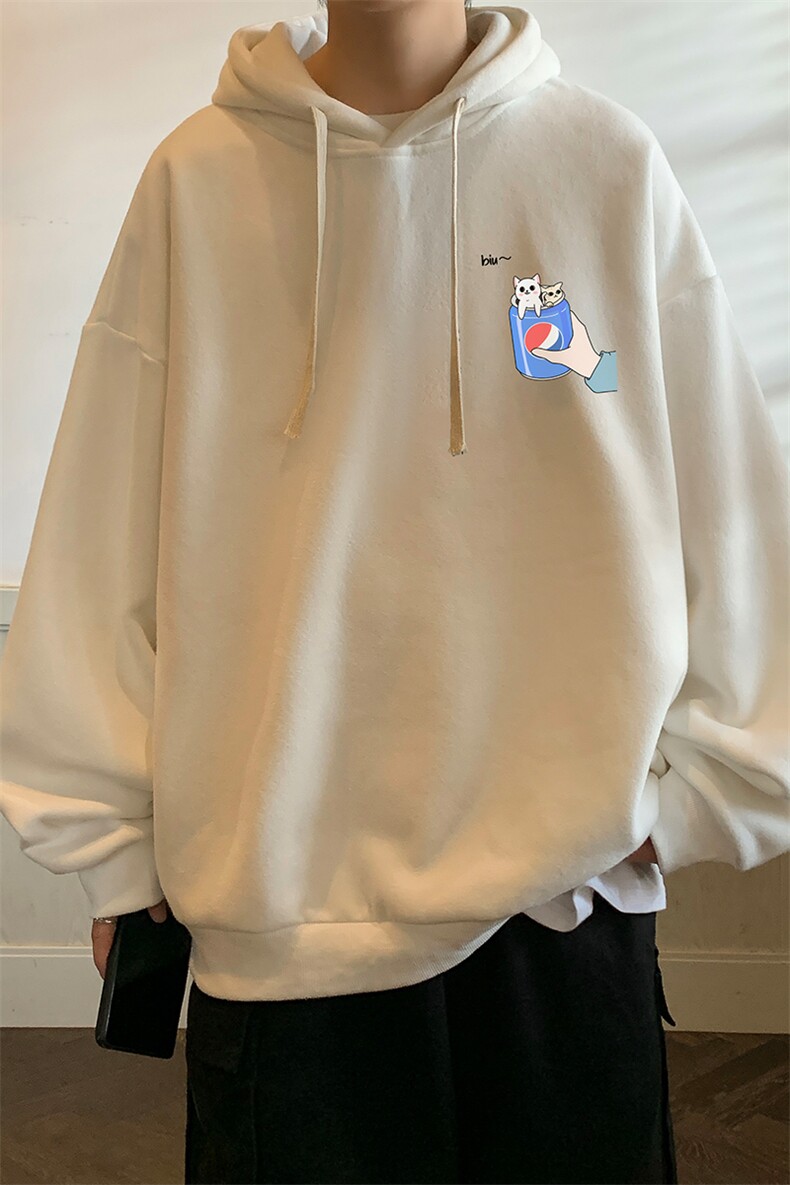 纯棉连帽卫衣男大码运动帽衫宽松薄WY2262-P35加绒款-P40,男装卫衣,电商A040