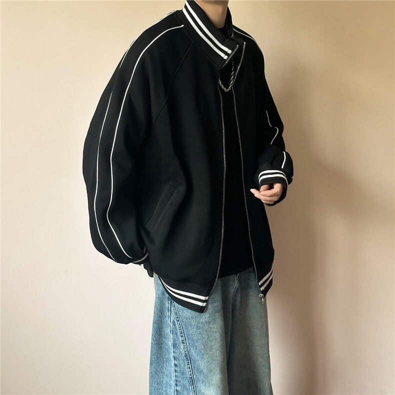 2026春现货立领卫衣外套男士宽松休闲绣花上衣A351-AW2529-P95,女装短外套,电商A351