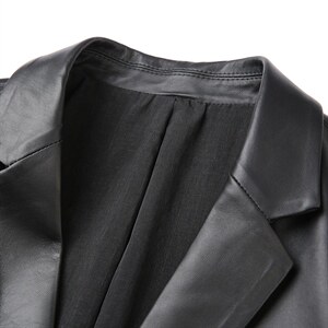 男式秋冬2023新款头层绵羊皮皮衣男西服中年商务休闲西装图片