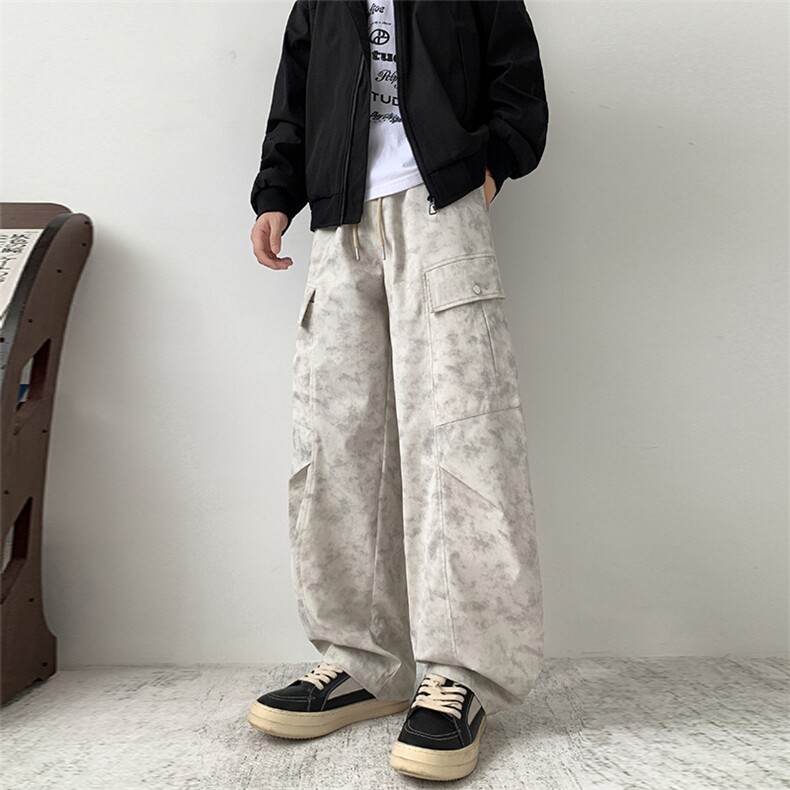K502/P52休闲裤男港风个性大码宽松潮男百搭长裤子运动直筒裤，男装休闲裤，星座1204