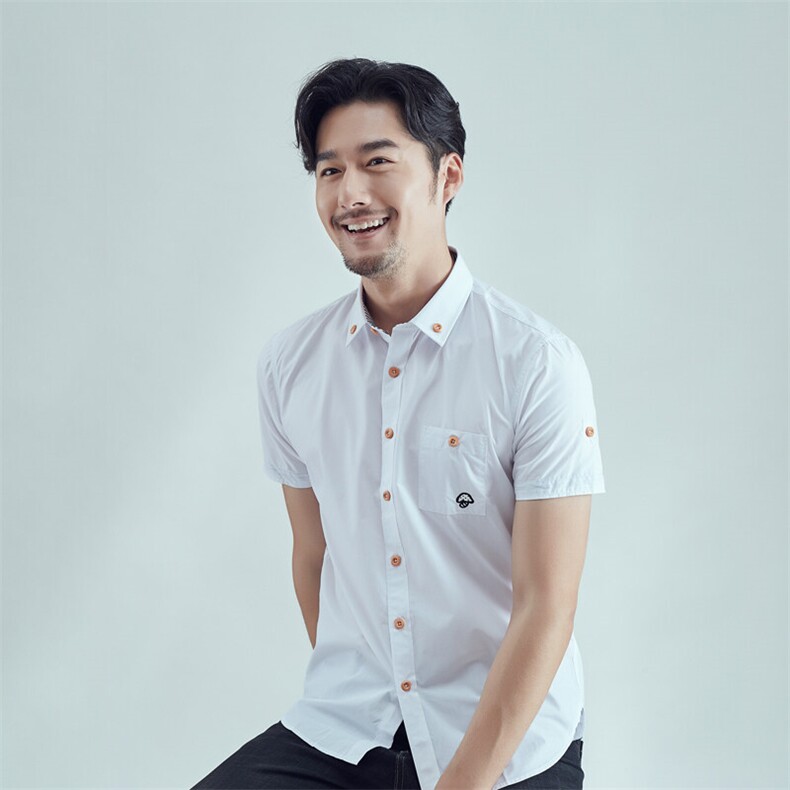 男士短袖休闲修身时尚小蘑菇短袖立领男衬衫228-CS282-P22,男装T恤,星座228