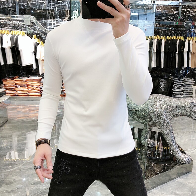 22新款秋冬潮牌男简欧大码休闲圆领双面德绒打底衫长袖A-800-P43,男装T恤,电商A227B（原钱塘4066-1）