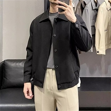 W10381-P50网图现货美式复古宽松翻领行政夹克百搭外套，男装夹克，星座1608