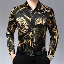 男士长袖花衬衫秋季新款衬衣中年商务休闲时尚男装潮，男装衬衫，电商B212（原钱塘6029）