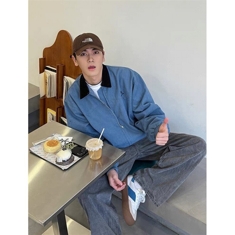 春秋新款慵懒帆布夹克外套男女潮流宽松复古潮牌工装上衣JW19,男装夹克,星座1116A（原606A-3）