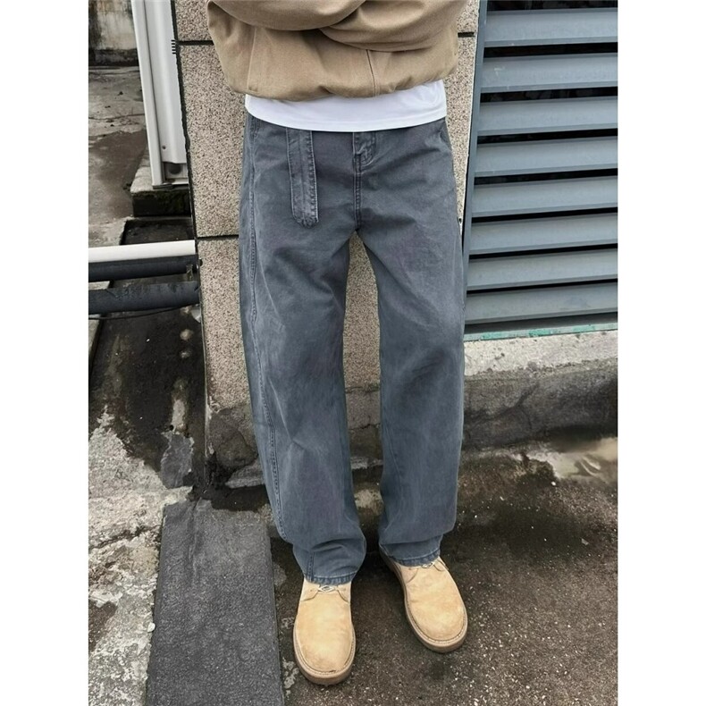 新款美式复古弯刀直筒牛仔裤男士时尚百搭宽松休闲裤AD806-P52,男装牛仔裤,星座208-5