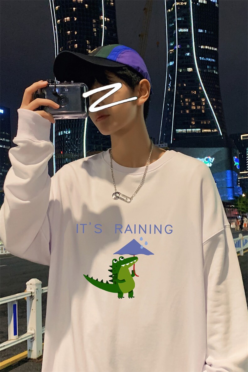 ！21春季新款学生圆领卫衣男百搭印花长袖春装上衣WY122特P25,男装卫衣,电商B220