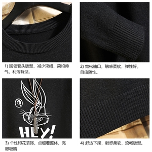 M67179-P45 加绒款-P65 圆领毛衣男大码针织衫男毛线衣线衫 砖墙图片