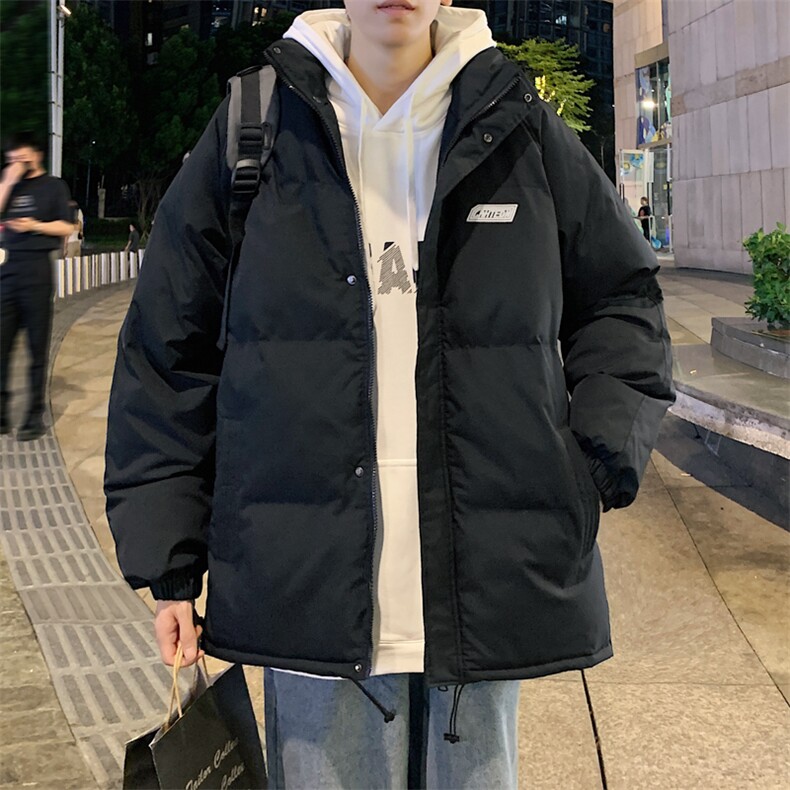 新款男百搭设计感纯色港风棉衣M065-P90控148,男装棉衣,星座717