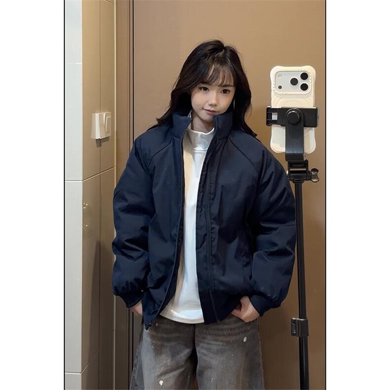 现货美式高街休闲棉衣夹克三防立领纯色户外工装加厚棉服外套,男装夹克,电商A486