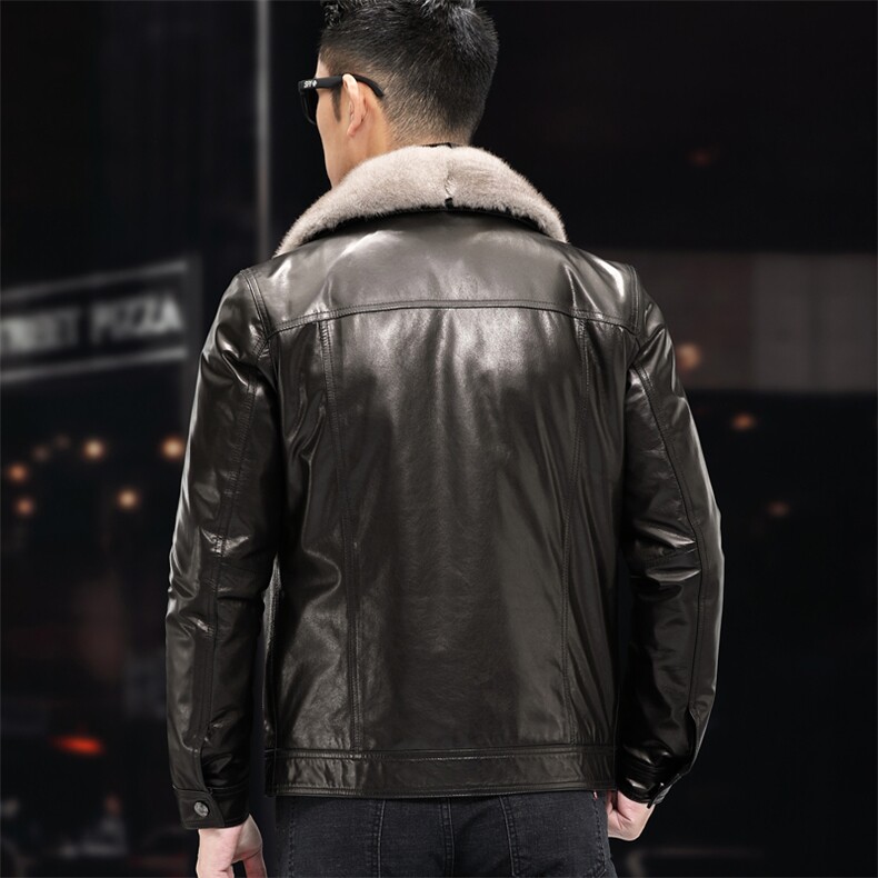 BL-DK801冬季新款男式羽绒皮衣男头层绵羊皮皮皮衣P1200,男装皮衣,电商B360