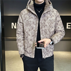 9519-M-4XL-P215标50绒男士休闲连帽不可拆刺绣羽绒服外套，男装羽绒服，电商B255